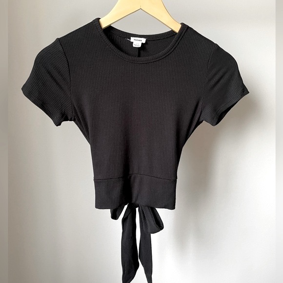Garage Black Tie-Back Short Sleeve Tee - Picture 4 of 4